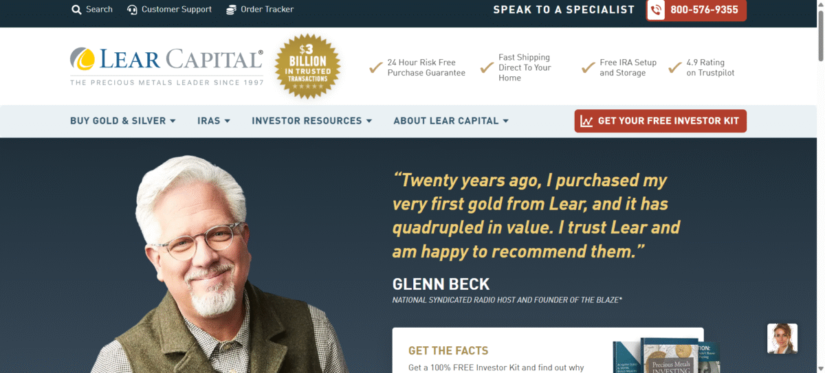 Best Gold IRA Companies Of 2025 14 Lear Capital.“Twenty years ago, I purchased my very first gold from Lear, and it has quadrupled in value. I trust Lear and am happy to recommend them.”
Glenn Beck. Official page, website