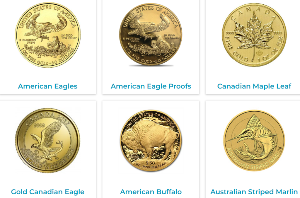 american eagles, american eagle proofs, canadian maple leaf, gold canadian eagle, american buffalo, australian striped marlin