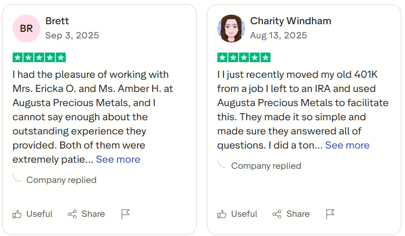 Augusta Precious Metals Review: A Premier Choice for Gold & Silver IRAs 20 trustpilot reviews