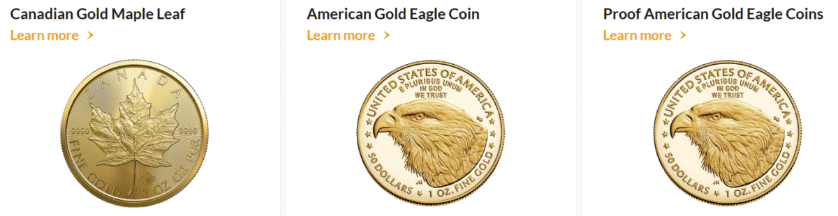 Popular Gold Coins - Canadian gold maple leaf, American Gold Eagle Coin, Proof American Gold Eagle Coins