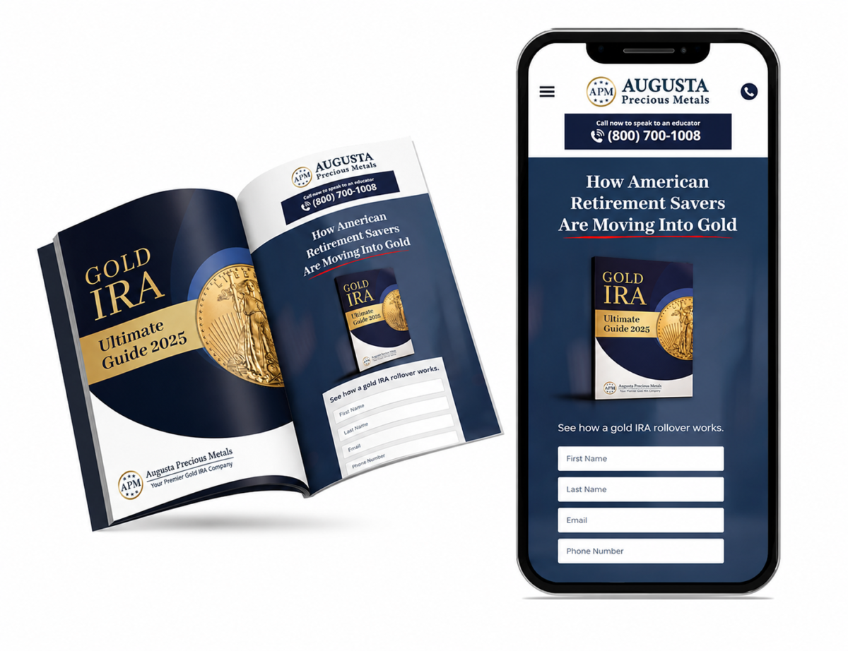 Gold IRA guide on phone and book augusta precious metals